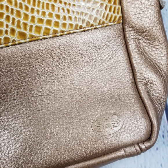 SAS | gold metallic snake print crossbody purse - Picture 2 of 12